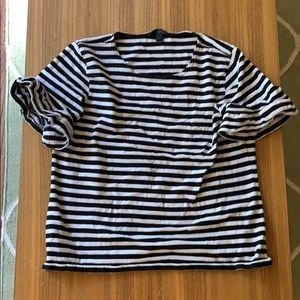 Jcrew striped ruffle sleeve shirt
